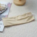 Simple solid color elastic headband, soft stretchy fabric detail for yoga and daily wear sports. - Off White
