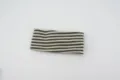 Knitted striped sports headband, elastic wide hair band for yoga, workout, and daily wear. - Green White Horizontal Stripe