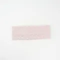 Pink mesh knit headband detail, stretchy textured hair accessory, wide casual hairband. - Pink