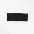 Detailed shot of a black knitted headband with a classic paisley pattern, soft texture. - Black