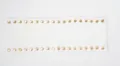White wide knit headband with gold studs, elastic hair accessory variant for women style. - White With Rivets