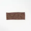 Retro paisley knitted headband for women, wide elastic winter hair band and stylish accessory. - Coffee Brown
