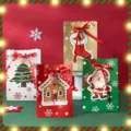 Christmas gift paper bags with festive Santa and tree designs, perfect holiday packaging. - 596# 24 Pcs Set (18x12x7.5cm)