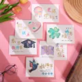 Ensemble de cartes de vœux créatives pour la fête des enseignants, cartes évidées avec enveloppes. - Design ajouré plié en trois / 6 pièces