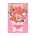 Tarjeta de felicitación pop-up 3D día de la madre ramo de flores regalo para mamá - S579 Rosa (con sobre)