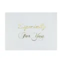 Tarjeta de felicitación blanca con texto dorado Especially For You para fiestas cumpleaños y flores. - Estilo Especially For You / Blanco