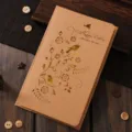 Carte de vœux rétro en papier kraft creux avec design d'anniversaire en feuille d'or. - Oiseau Jaune / Jaune