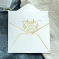 Tarjeta de felicitación con lámina de oro y sobre tarjeta de agradecimiento fiesta - Sobre / Blanco