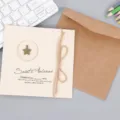 Tarjeta de felicitación vintage con colgante de estrella de metal y sobre de cumpleaños - Estrella (319#星星)
