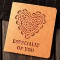 Creative hollow craft paper greeting card vintage blessing message card gift card with envelope - Pink Heart (324#10)