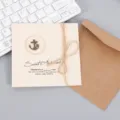 Set de tarjeta de felicitación vintage con colgante ancla metal, sobre kraft y cuerda cumpleaños. - Ancla (319#船锚)