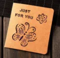 Kraft paper greeting card with hollow butterfly design and message for gifts and blessing notes. - Purple Butterfly (324#8)