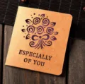 Retro kraft paper greeting card with hollow floral design and warm blessing text for gifts. - Purple Flower (324#9)