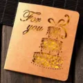Kraft paper greeting card with hollow cake design, vintage blessing gift message card. - Yellow Cake (324#16)
