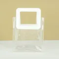 Bolsa de regalo transparente de PVC con asa cuadrada blanca para flores y repostería - L / Bolsa Transparente con Asa Blanca