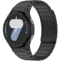Compatible magnetic silicone smartwatch replacement band in sleek black for daily wear and sports. - Samsung Watch 7/6/5/4 / Black