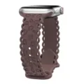 Silicone leopard print watch band detail view, brown cutout strap for smartwatch accessories. - 38/40/41mm / Smoke Purple