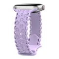 Purple silicone hollow leopard print watch band replacement strap compatible with smart watch. - 38/40/41mm / Light Purple