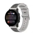 Smartwatch with dual color silicone strap, breathable ventilation holes, round digital display. - 20mm / Starlight + Brown