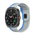 Silicone strap for Samsung Galaxy Watch Ultra, dual-color perforated replacement band with buckle. - Wild Trail Grey Orange