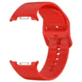 Detailed view of the red silicone smart watch replacement strap with metal buckle and connector. - 20mm / Midnight Blue / Anti-Stitched Style