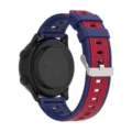 Dual-color silicone watch strap back detail, flexible and durable design replacement band. - 20mm / Midnight Blue + Dark Red