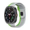 Silicone perforated replacement watch strap compatible with Ultra smartwatches, grey green. - Wild Trail Grey Green