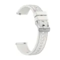 White silicone replacement watch strap with metal buckle and quick release pins for smart watch. - 18mm / Star