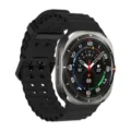 Compatible with Samsung Galaxy Watch Ultra strap, premium black breathable strap. - Silver Clasp / Midnight Blue