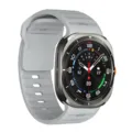Replacement silicone watch band and rugged case compatible for smartwatches, grey strap. - Light Gray