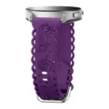Silicone watch strap with embossed roses and hollowed design, 20mm flat head replacement band. - 20mm / Dark Cherry