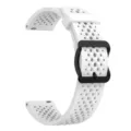 Silicone sport watch strap with breathable holes and black buckle for 22mm smartwatches - 22mm / White