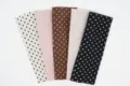 Elastic knitted wide hair band featuring cute polka dot and solid color designs for women. - One Set