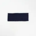 Dark blue wide elastic cotton sport headband, textured hair accessory for women daily wear. - Black