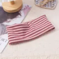 Striped Knitted Sports Headband Women Elastic Yoga Hair Band Outdoor Fitness Sweatband - Red and Pink