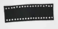 Black wide stretch knit headband with metal silver rivet studs, stylish hair accessory for women. - Black With Rivets