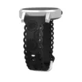 20mm silicone watch strap with hollow carved sunflower pattern, comfortable replacement band. - 20mm / Black