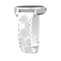 Silicone watch band replacement with hollow carved sunflower patterns, 20mm flat head design. - 20mm / White