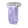 Lavender silicone watch strap detail featuring hollow sunflower carved pattern and scalloped edges - 20mm / Light Purple