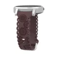 Sunflower silicone watch strap 20mm flat end, carved floral cutout design for smartwatch. - 20mm / Smoke Purple