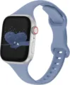 Silicone slim watch band compatible with Apple Watch, minimalist style daily wear. - 38/40/41mm / Lavender Gray