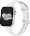 Silicone slim watch strap compatible with Apple Watch, minimalist white design for daily wear. - 38/40/41mm / White