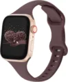 Slim silicone watch band compatible with Apple watch, minimalist monochrome replacement strap. - 38/40/41mm / Smoky Purple