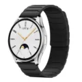 Silicone magnetic watch strap with armor texture replacement band for smartwatches compatible - 20mm / Black