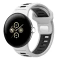 Replacement silicone sport watch band with breathable holes for smart watch accessories stylish - 45mm / White and Black