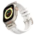 Mecha explorer silicone watch band compatible with Apple Watch Ultra, white durable strap. - 42/44/45/49mm / White