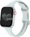 Vervangende siliconen horlogeband compatibel met Apple Watch slank ontwerp model - 38/40/41mm / Echeveria blauw