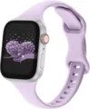 Lichtpaarse siliconen slanke horlogeband, minimalistische vervangende band voor smartwatch. - 38/40/41mm / Lichtpaars