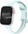 Lichtblauwe siliconen slanke horlogeband vervangende band compatibel met smartwatches - 38/40/41mm / Lichtgroen
