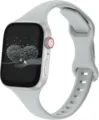 Grijs siliconen slanke taille horlogebandje voor Apple Watch minimalistische stijl met gesp. - 38/40/41mm / Lichtgrijs